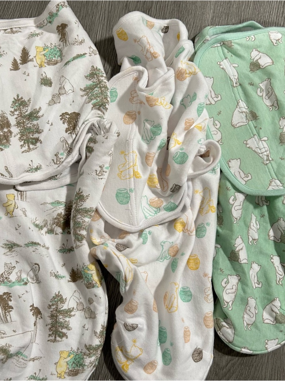 aden + anais Winnie the Pooh Quick Change Easy 3pk Sleeveless Swaddle Wraps 0-3m